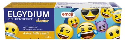 Elgydium zobna pasta Junior 7 do 12 let Emoji okus Tutti Frutti 50 ml