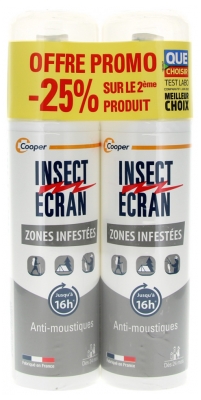 Insect Ecran Anti-Moustiques Spray Répulsif Peau Zones Infestées Lot de 2 x 100 ml