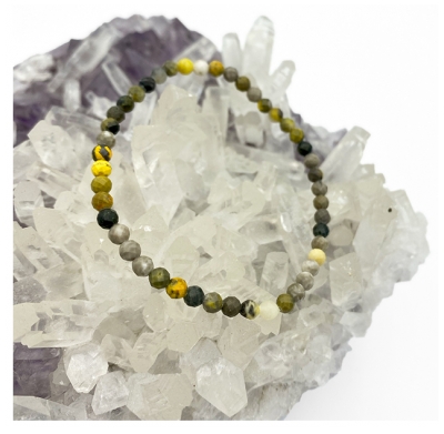 Natura Square Facetten Armband Jaspis Bumblebee