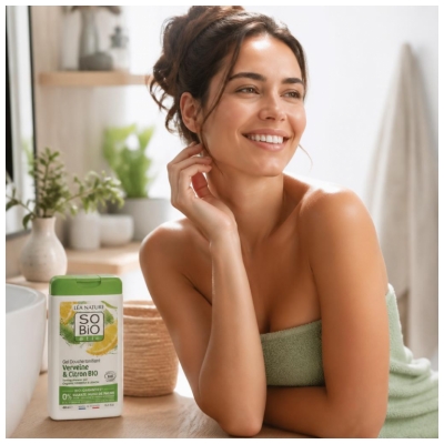 Léa Nature SO BIO étic Tonificirajoč gel za prhanje verbena in limona Bio 450 ml