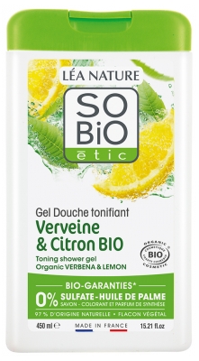 Léa Nature SO BIO étic Gel Douche Tonifiant Verveine & Citron Bio 450 ml