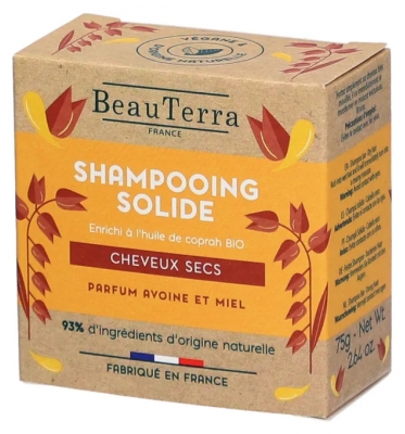 BeauTerra Shampoing Solide Cheveux Secs 75 g