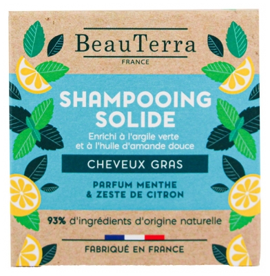 BeauTerra Shampoing Solide Cheveux Gras 75 g