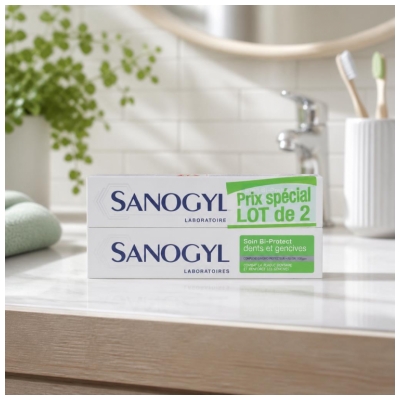 Sanogyl Bi-Protect Tänder och Tandkött Paket med 2 x 75 ml