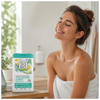 Léa Nature SO BIO étic Gel Douche Rafraîchissant Criste Marine & Cédrat Bio 450 ml