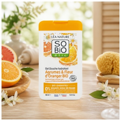 Léa Nature SO BIO étic Hydraterende Douchegel Citrus & Sinaasappelbloesem Biologisch 450 ml