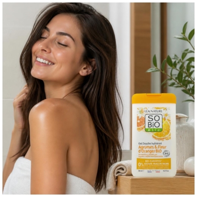 Léa Nature SO BIO étic Hydraterende Douchegel Citrus & Sinaasappelbloesem Biologisch 450 ml