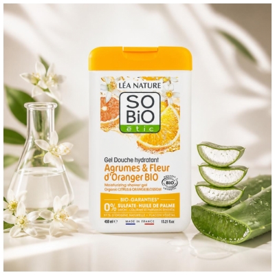 Léa Nature SO BIO étic Hydraterende Douchegel Citrus & Sinaasappelbloesem Biologisch 450 ml
