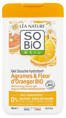 Léa Nature SO BIO étic Gel Douche Hydratant Agrumes & Fleur d'Oranger Bio 450 ml