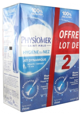 Physiomer Dinaminio Srovės Nosies Higiena, 2 x 135 ml pakuotė
