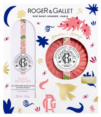 Roger & Gallet Fiore di Fico Acqua Profumata Benefica Set Regalo 30 ml + Sapone Benefico 100 gr Gratis