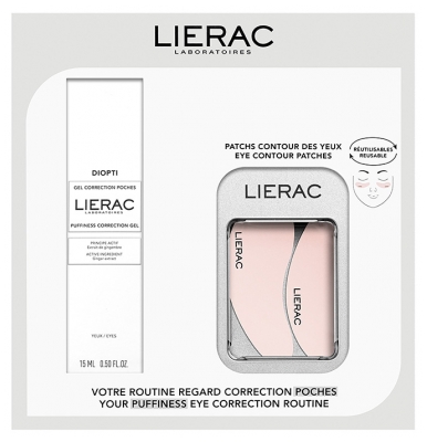 Lierac Diopti Gel Correction Poches 15 ml + Patchs Contour des Yeux Réutilisables