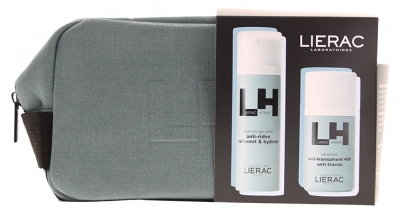 Lierac Homme Fluido Anti-Idade Global 50 ml + Desodorizante Antitranspirante 48H Antimanchas 50 ml + Estojo de Oferta