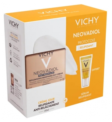 Vichy Neovadiol Crema Giorno Anti-Schiacciamento Post-Menopausa 50 ml + Meno 5 Bi-Serum 5 ml Gratis