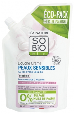 Léa Nature SO BIO étic Douche Crème Peaux Sensibles Éco-Recharge Bio 650 ml