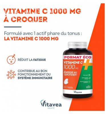 Vitavea Vitamine C 1000 mg 60 Comprimés à Croquer