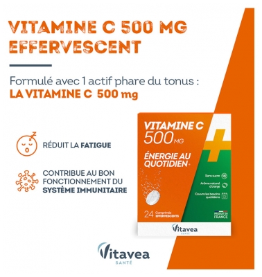 Vitavea Vitamine C 500 mg 24 Comprimés Effervescents