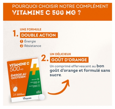 Vitavea Vitamine C 500 mg 24 Comprimés Effervescents