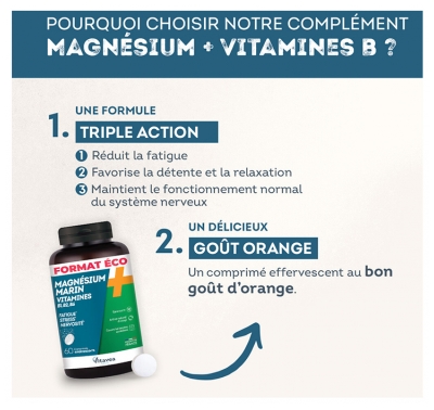 Vitavea Magnésium + Vitamines B1 B2 B6 B9 B12 60 Comprimés Effervescents