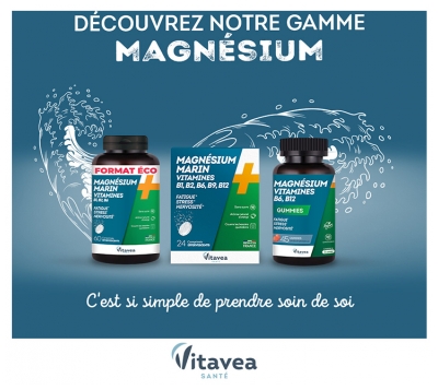 Vitavea Magnésium + Vitamines B1 B2 B6 B9 B12 60 Comprimés Effervescents