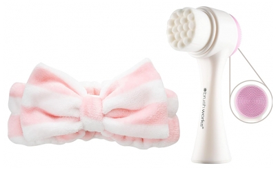 Brushworks Diadema de Maquillaje de Lujo + Cepillo de Limpieza Facial