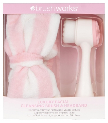 Brushworks Diadema de Maquillaje de Lujo + Cepillo de Limpieza Facial