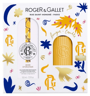 Roger & Gallet Bois d'Orange Coffret Eau Parfumée Bienfaisante 100 ml + Bougie Parfumée 75 gr Offerte