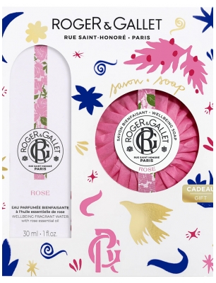 Roger & Gallet Rosa Acqua Profumata Benefica Set Regalo 30 ml + Sapone Benefico 100 gr Gratis