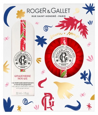 Roger & Gallet Gingembre Rouge Coffret Eau Parfumée Bienfaisante 30 ml + Savon Bienfaisant 100 gr Offert