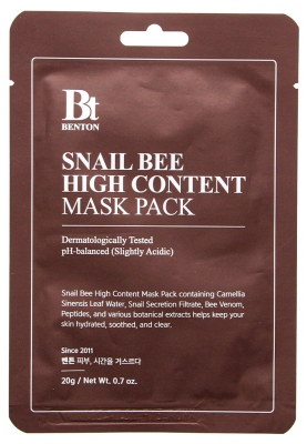 Benton Caracol Abeja Alto Contenido Mascarilla Pack 20 g