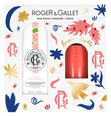 Roger & Gallet Fiore di Fico Acqua Profumata Benefica Set Regalo 100 ml + Candela Profumata 75g in Omaggio