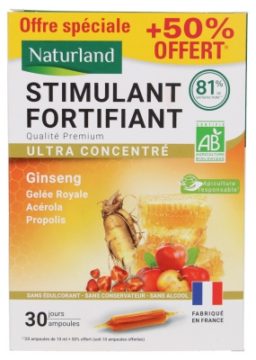 Naturland Fortifying Stimulant Organic 20 Fiolek + 10 Fiolek Gratis