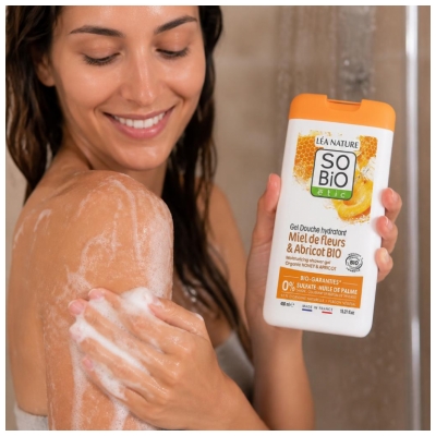 Léa Nature SO BIO étic Gel de Banho Hidratante Mel de Flores e Damasco Bio 450 ml