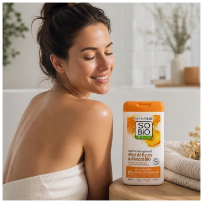 Léa Nature SO BIO étic Gel de Banho Hidratante Mel de Flores e Damasco Bio 450 ml