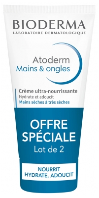 Bioderma Atoderm Crema Ultra-nutriente per Mani e Unghie Set di 2 x 50 ml