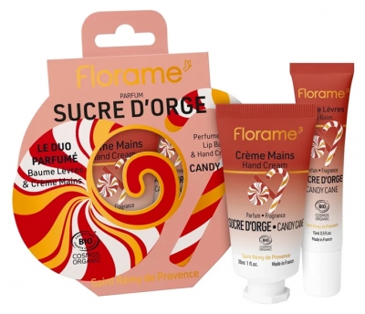 Florame Sucre d'Orge Coffret Crème Mains 30 ml + Baume Lèvres Bio 15 ml