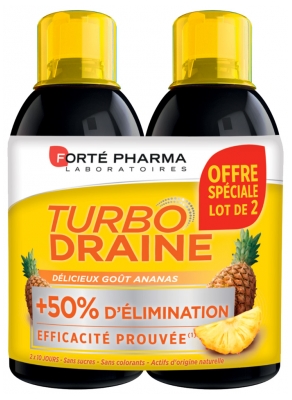 Forté Pharma TurboDraine Minceur Lot de 2 x 500 ml - Goût : Ananas