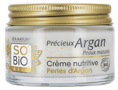 Léa Nature SO BIO étic Précieux Argan Crème Nutritive Perles d'Argan Peaux Matures Bio 50 ml