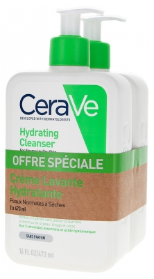 CeraVe Crème Lavante Hydratante Lot de 2 x 473 ml