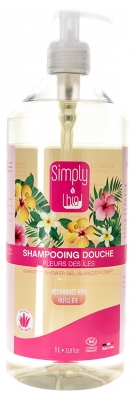 Simply Bio Shampoo Douche Fleurs des Îles Bio 1 L