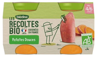 Blédina Les Récoltes Bio Patates Douces dès 4 à 6 Mois Bio 2 Pots