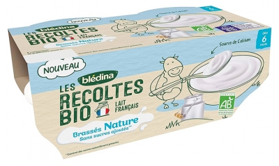 Blédina Les Récoltes Bio Brassés Nature Dès 6 Mois Bio 4 Pots