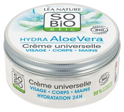 Léa Nature SO BIO étic Hydra Aloe Vera Uniwersalny Organiczny Krem do Twarzy, Ciała i Rąk 150 ml