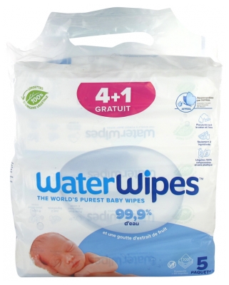 Waterwipes Lote de 4 x 60 Toallitas + 60 Toallitas de Regalo
