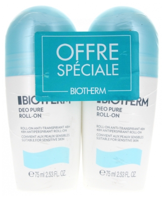 Biotherm Déo Pure Anti-Transpirant Roll-On Lot de 2 x 75 ml