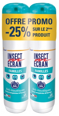 Insect Ecran Anti-Moustiques Spray Répulsif Peau Familles Lot de 2 x 100 ml