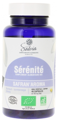 Salvia Nutrition Safran'Aroma Sérénité Bio 40 Capsules