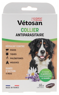 Coleira Antiparasitária para Cão Clément Thékan Vétosan 68 cm