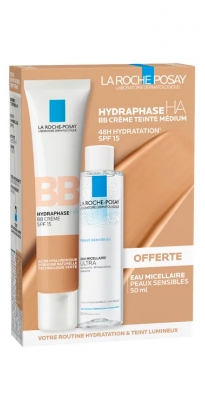 La Roche-Posay Hydraphase HA BB Crème SPF15 40 ml + Eau Micellaire 50 ml Offerte - Teinte : Médium