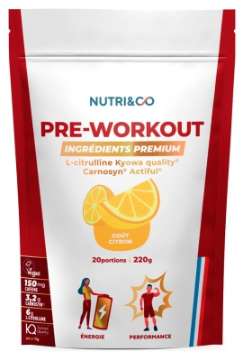 Nutri&Co Pre-Workout Citrona Garša 220 g